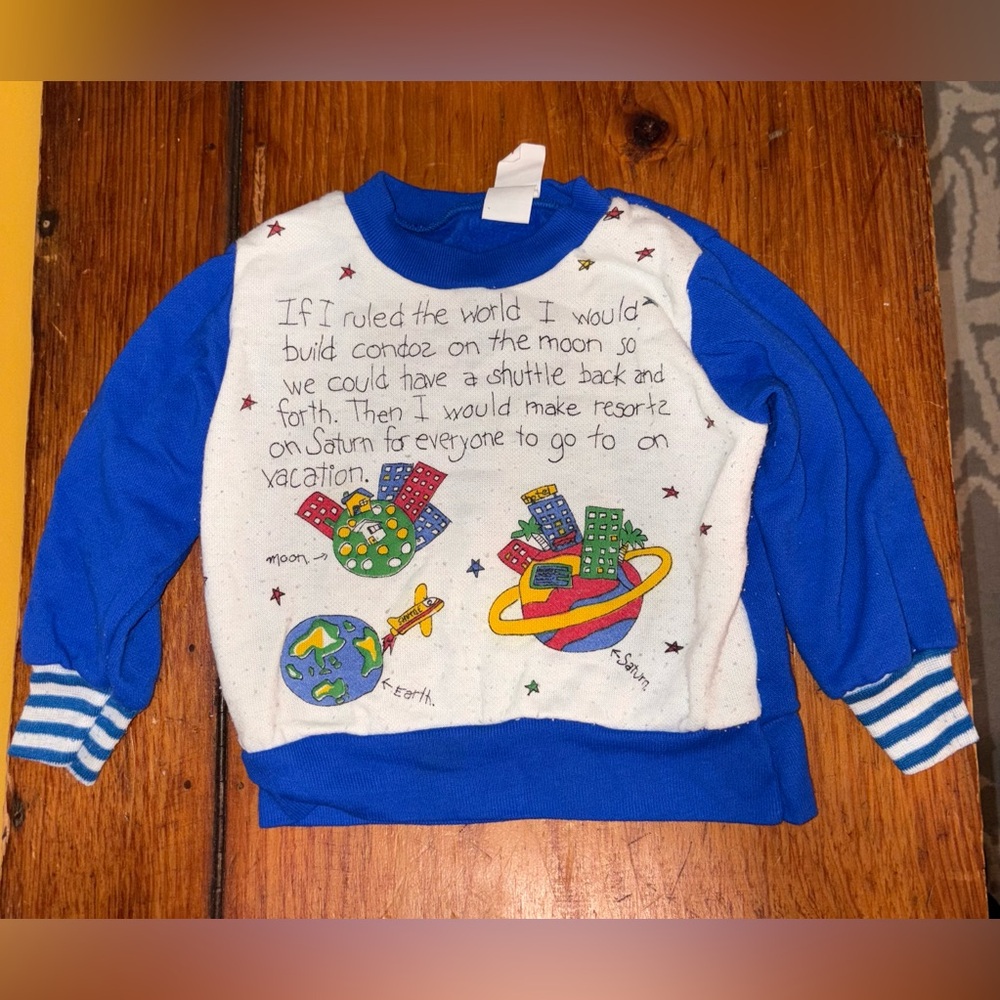 Vintage Kids Blue Graphic Sweatshirt